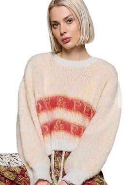 970:  POL NEW “LOVE & PEACE” SWEATER CREAM (H24)